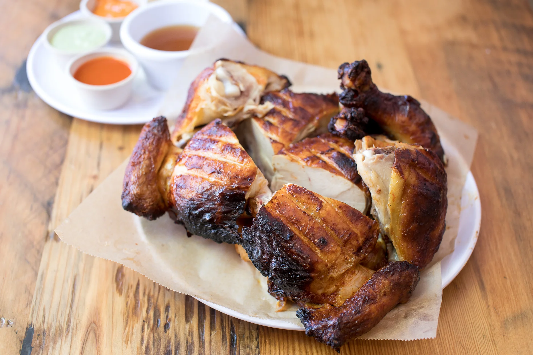 Familia Dinner — whole bird with sauces