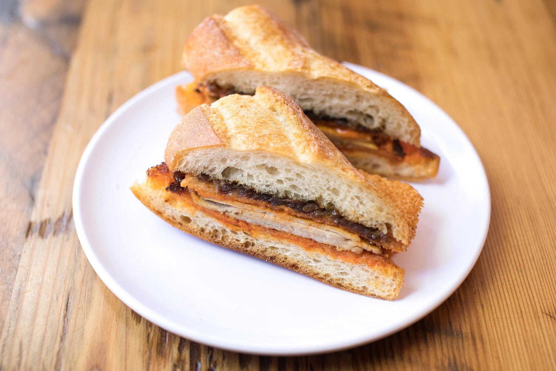 Rotisserie pork loin bocadillo